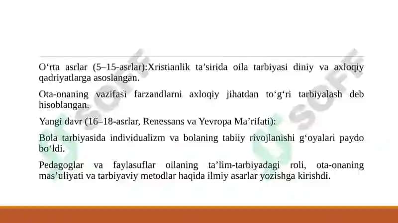 CHET ELDA OILA PEDAGOGIKASI FANINING RIVOJLANISHI TARIXI YUNONISTON VA RIM FAYLASUFLARINING BOLA TARBIYASIGA DOIR FIKRLARINI TADQIQ QILISH. 4