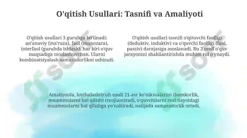 Didaktika-ta'limnazaryasi.Ta'limmetodlari 4