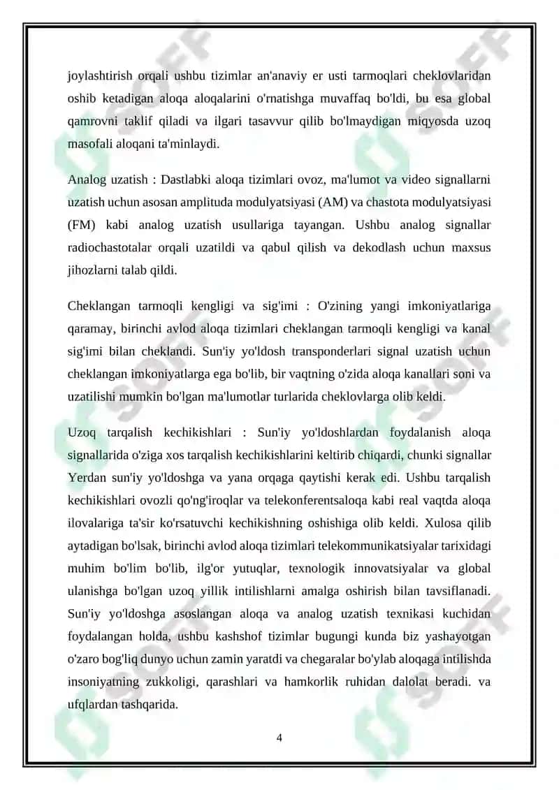 Birinchi avlod sotali aloqa tizimlari 4