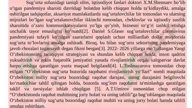 O'zbekiston sug‘urta bozori va unidavlat tomonidan tartibga solish 4
