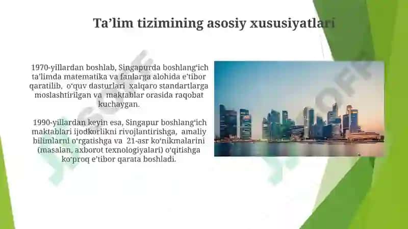 Singapur davlatidagi eski boshlang'ich ta'lim tizimi va xozirgi kundagi o‘zgarishlar 4