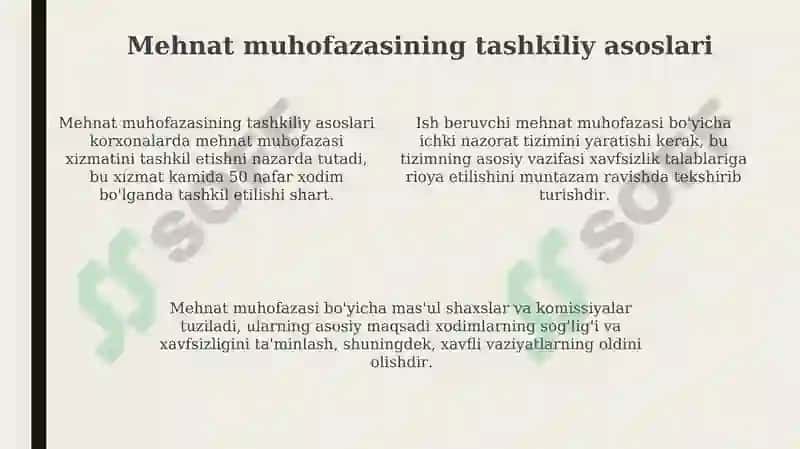 Mexnat muxofazasining xuquqiy va tashkiliy asoslari 4