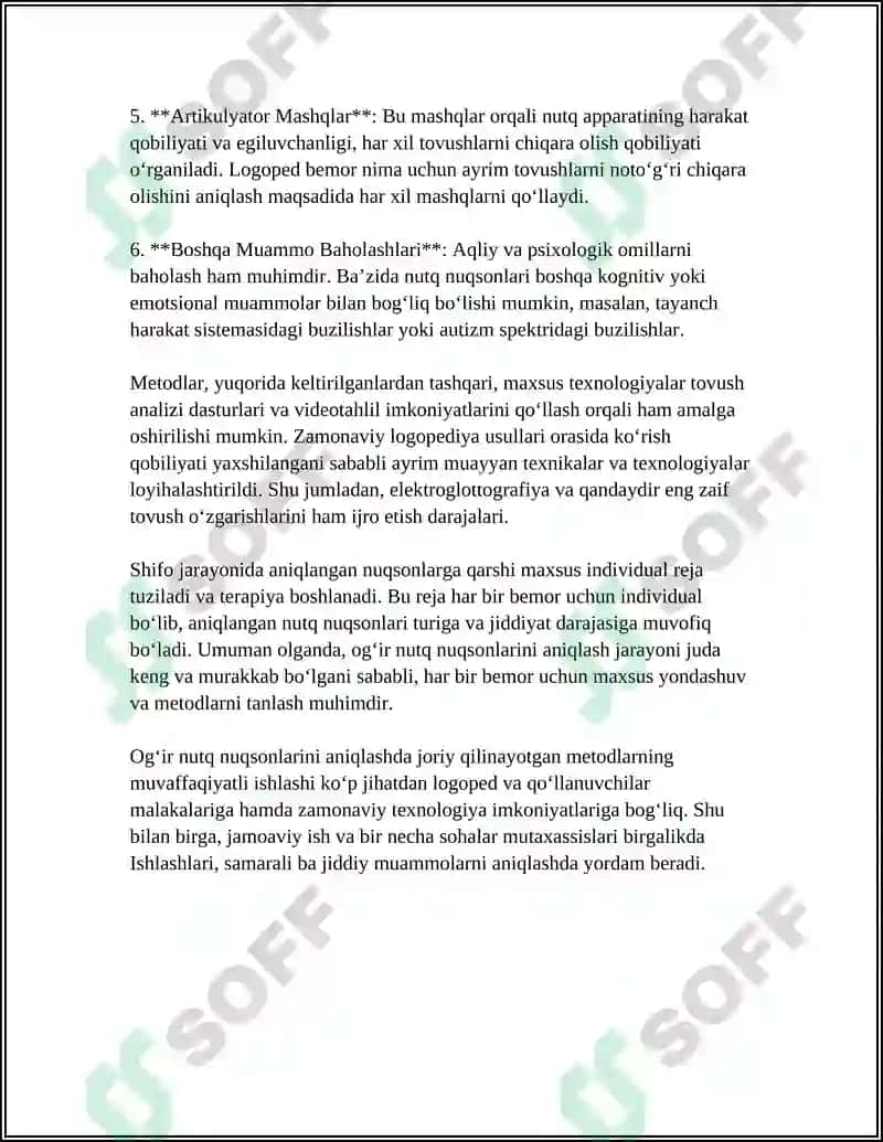 OGʻIR NUTQ NUQSONIGA EGA BOʻLGAN BOLALARNING KOMPLEKS REABILITASIYA QILISHNING ASOSIY YOʻNALISHLARI 4