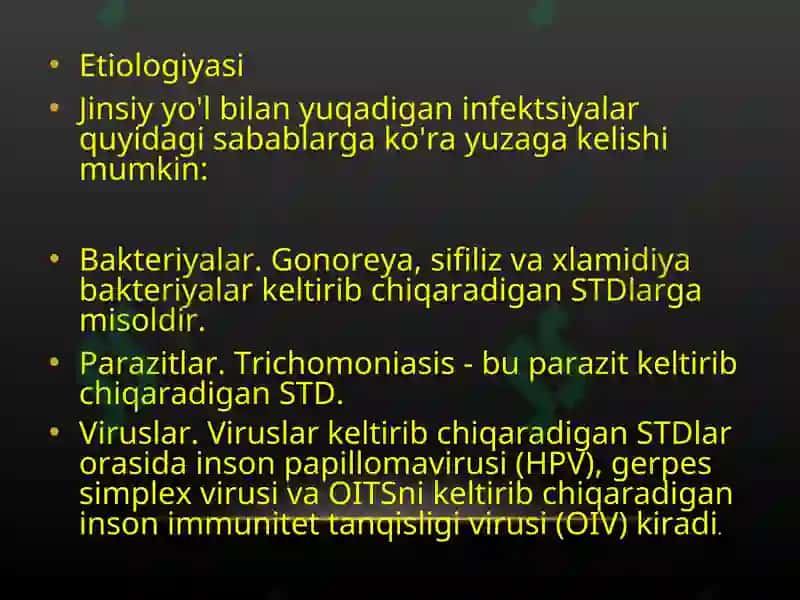 Jinsiy yo'l bilan yuqadigan kasalliklar 4