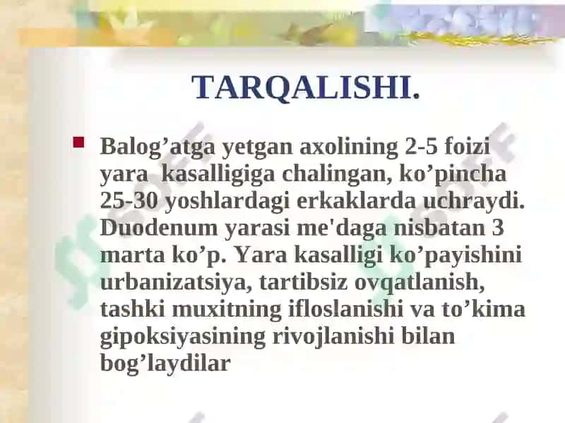Oshqozon va o‘n ikki barmoq ichak yara kasalligini davolashning zamonaviy uslublari 4
