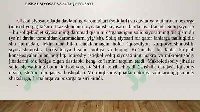 Soliqsiyosatiga kirish 4