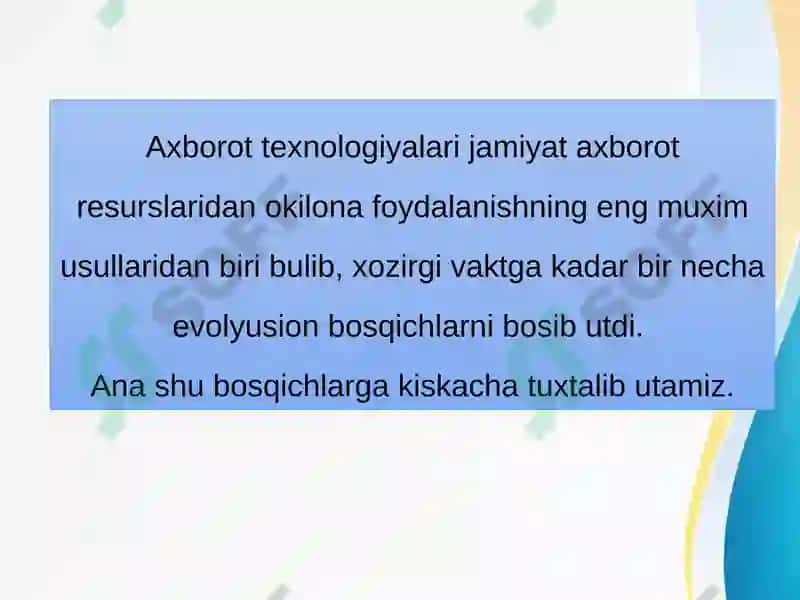 AXBOROT TIZIMLARI VA AXBOROT TEXNOLOGIYALARI 4