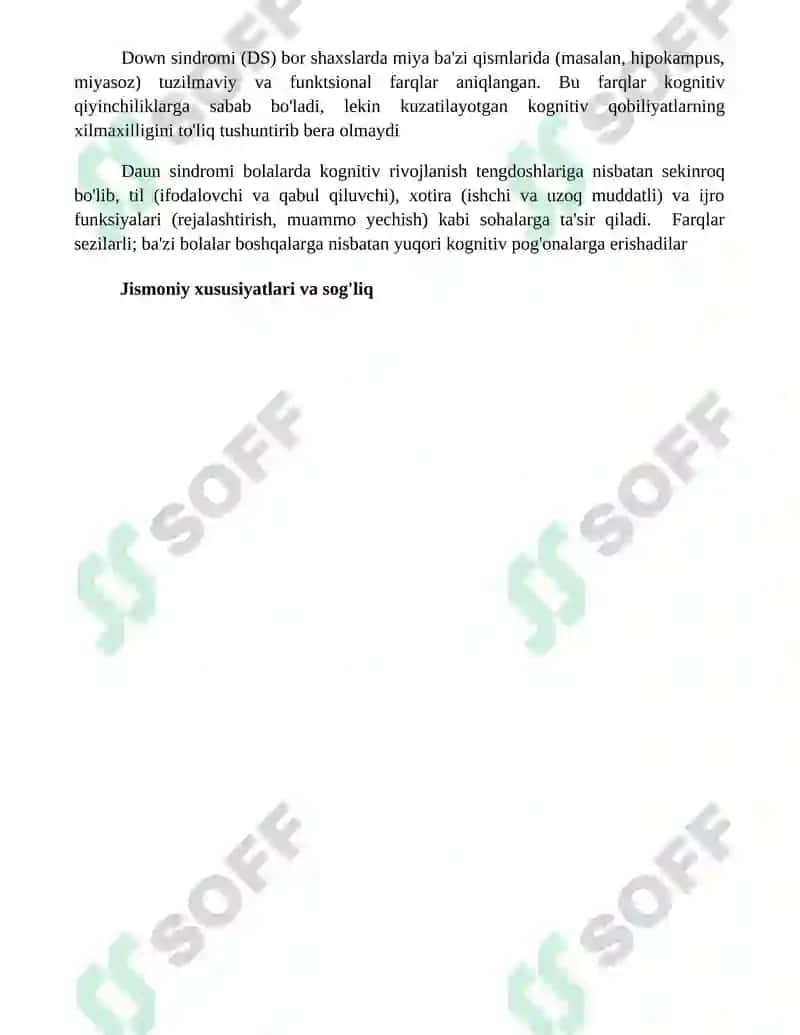 Daun sindromi (Down syndrome) li bolalar uchun inklyuziv ta'lim 4