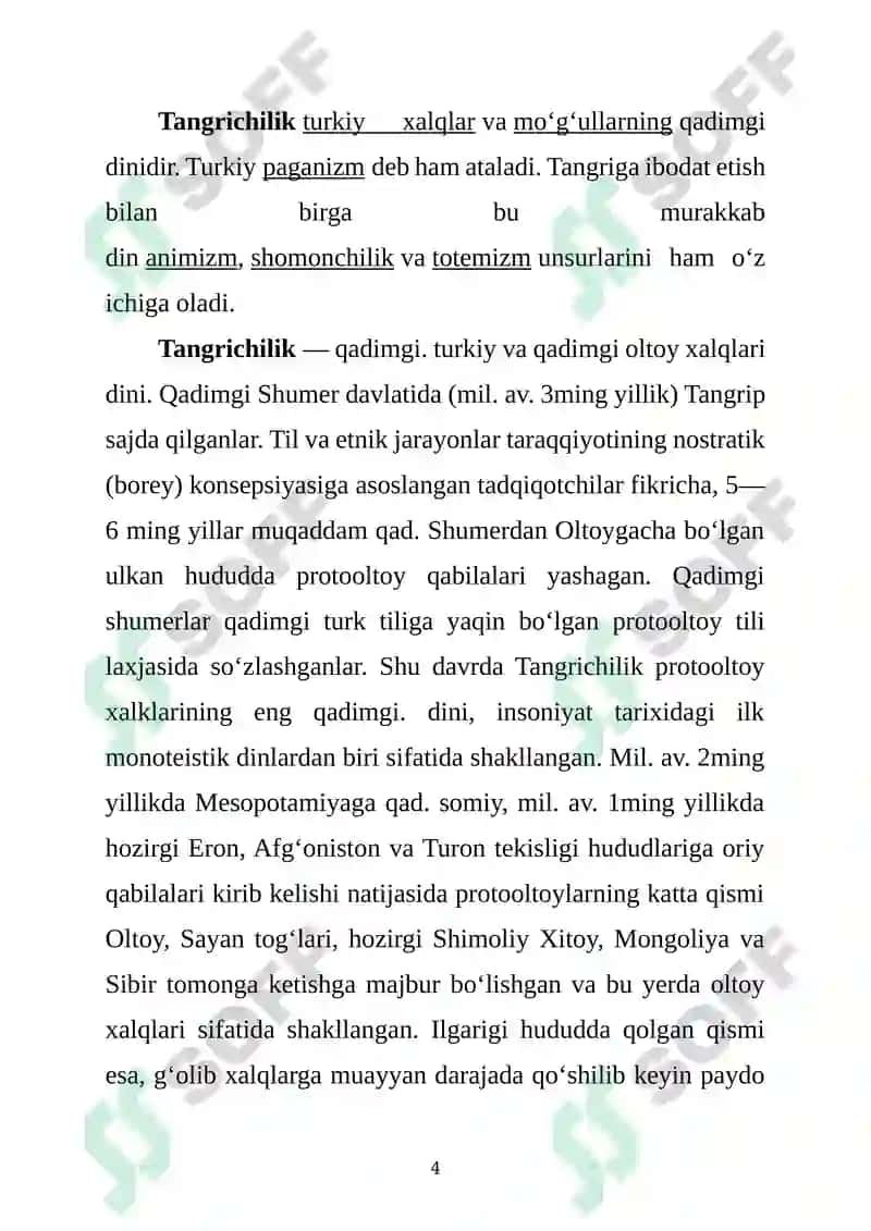 Tangrichilik Dini 4