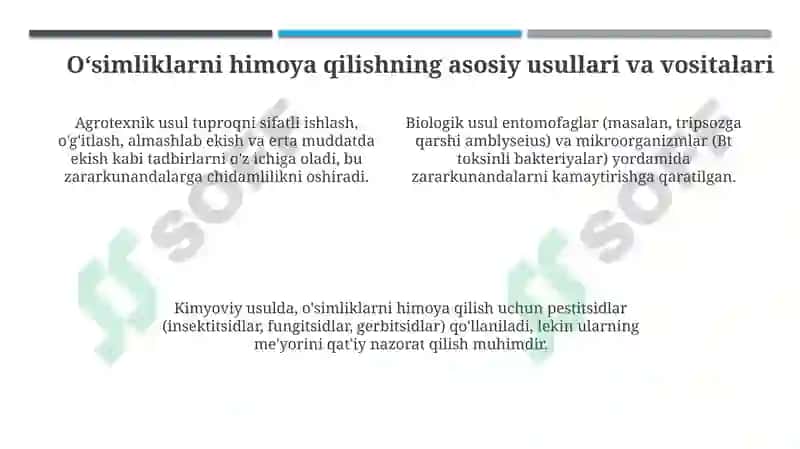 Oʻzbekistonda o'simliklarni himoya qilishning dolzarb muammolari 4