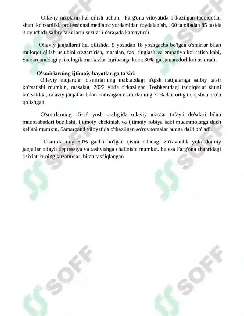 Oiladagi ziddiyatlarning o'smirlar hayotiga tasiri 4