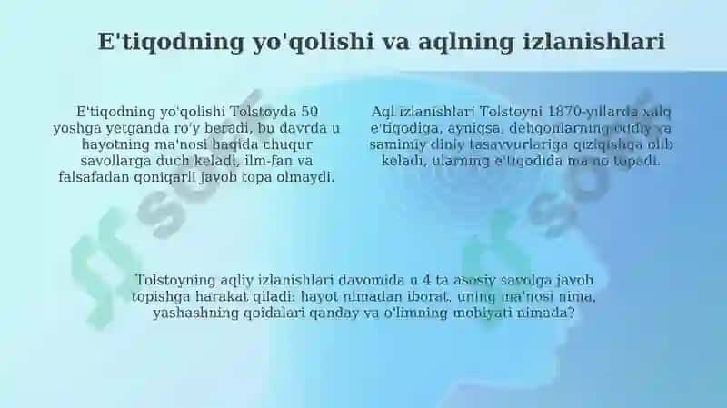 Lev Tolstoyning iqrornoma asaridagi diniy e'tiqodlarni tahlil qilish 4