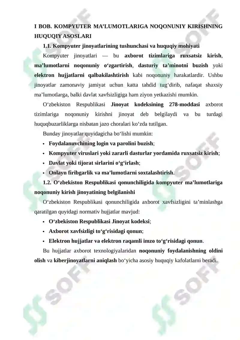 KOMPYUTER MA'LUMOTLARIGA NOQONUNIY KIRISH UCHUN JAVOBGARLIK 4