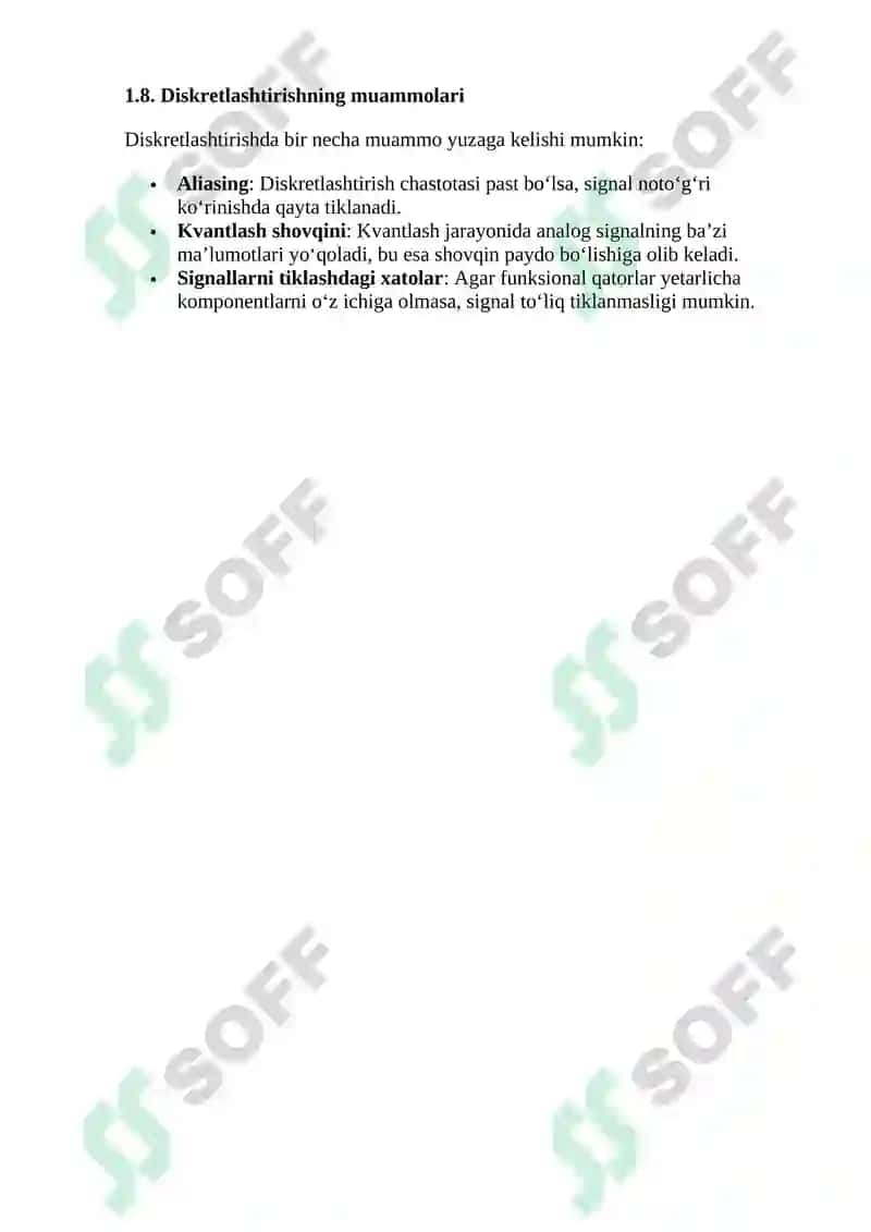 Signallar filtratsiyasi va tahlilida funksional qatorlar tatbiqlari 4