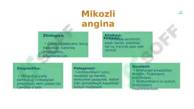Mavzu:Har xil etiologiyali anginalar va infeksiyaga bog‘liq bo‘lmagan kasalliklar 4