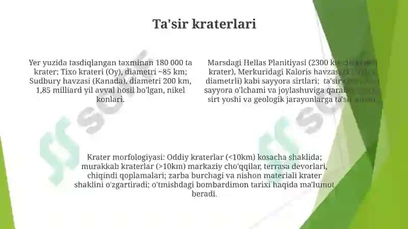 Planetar relef shakllariga tarif berish 4