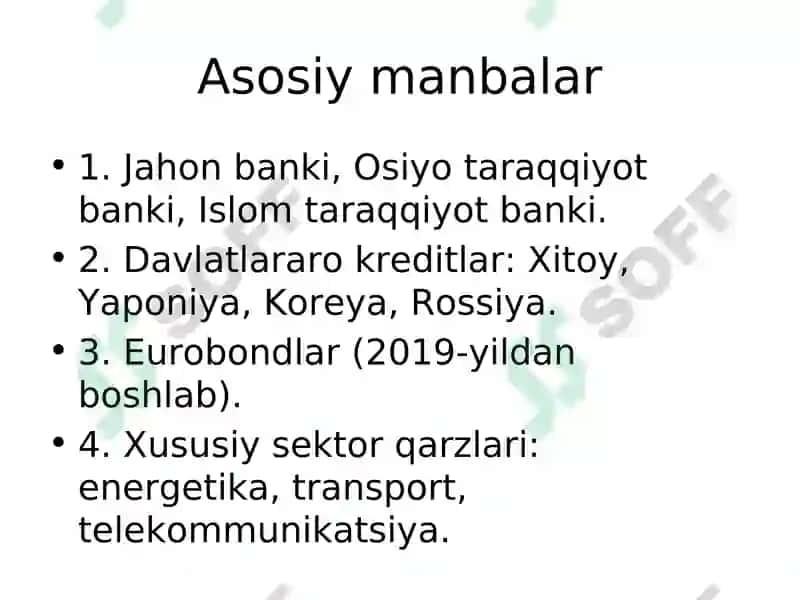 Oʻzbekiston Respublikasining tashqi qarzi: tahlil va boshqarish 4