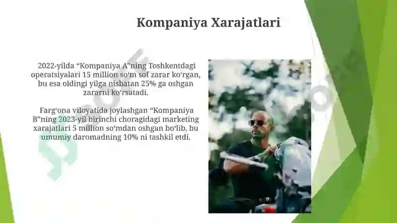 Korxona xarajatlari va foydasi 4