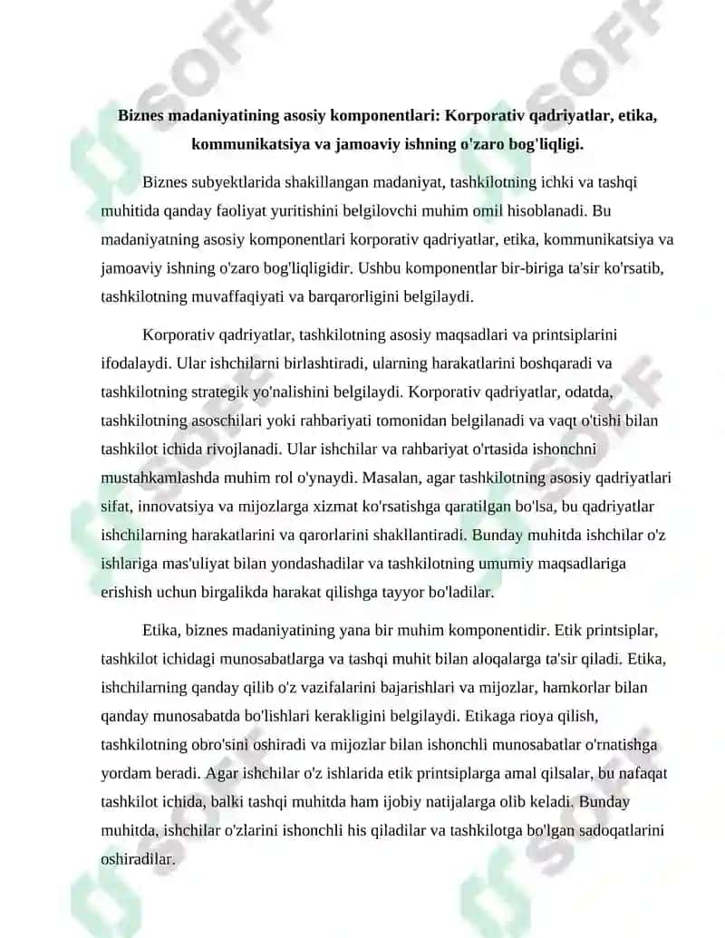 Biznes Subyektlarida Shakillangan Madaniyat 4