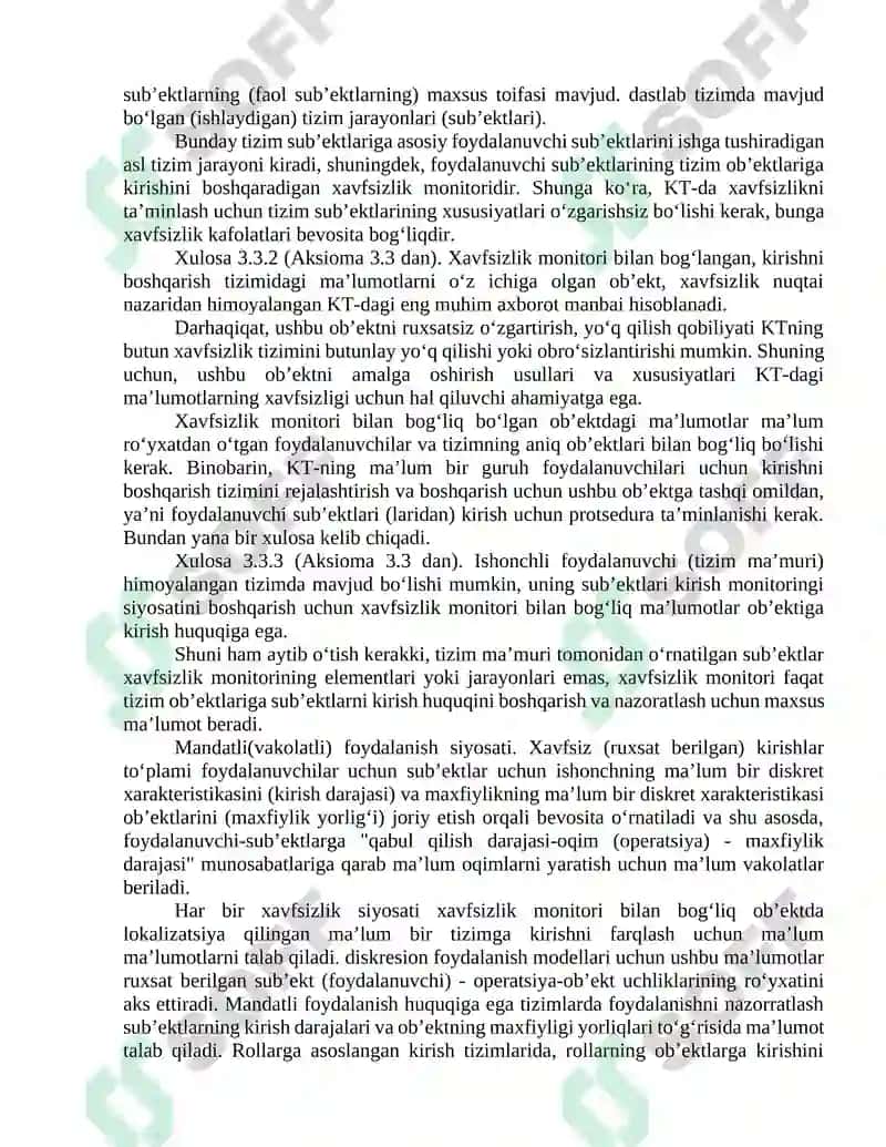 Kompyuter tizimlari va tarmoqlarida xavfsizlik siyosati va modellari 4
