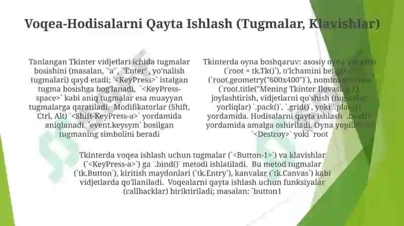Python dasturlash tilida tkinter oynasida ishlash 4