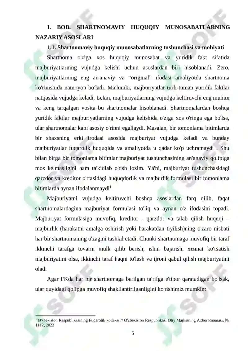 SHARTNOMAVIY XUQUQIY MUNOSABATLARNI TARTIBGA SOLUVCHI QONUNCHILIKNI O’ZIGA XOS XUSUSIYATI 4