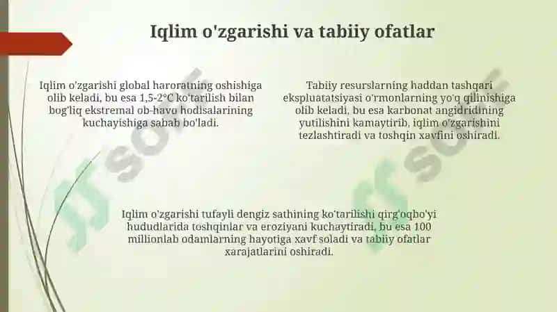 Tabiiy resurslardan ortiqcha foydalanishning oqibatlari 4