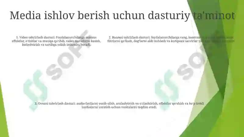 Media Matnni Yaratish Va Qayta Ishlashning Dasturiy Vositalar 4