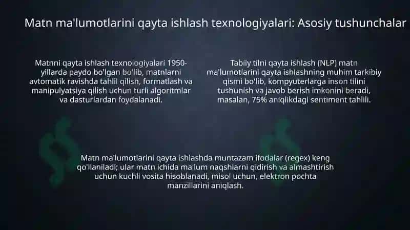 Matn muharrirlari. Matnli axborotlarni qayta ishlash texnologiyalari 4