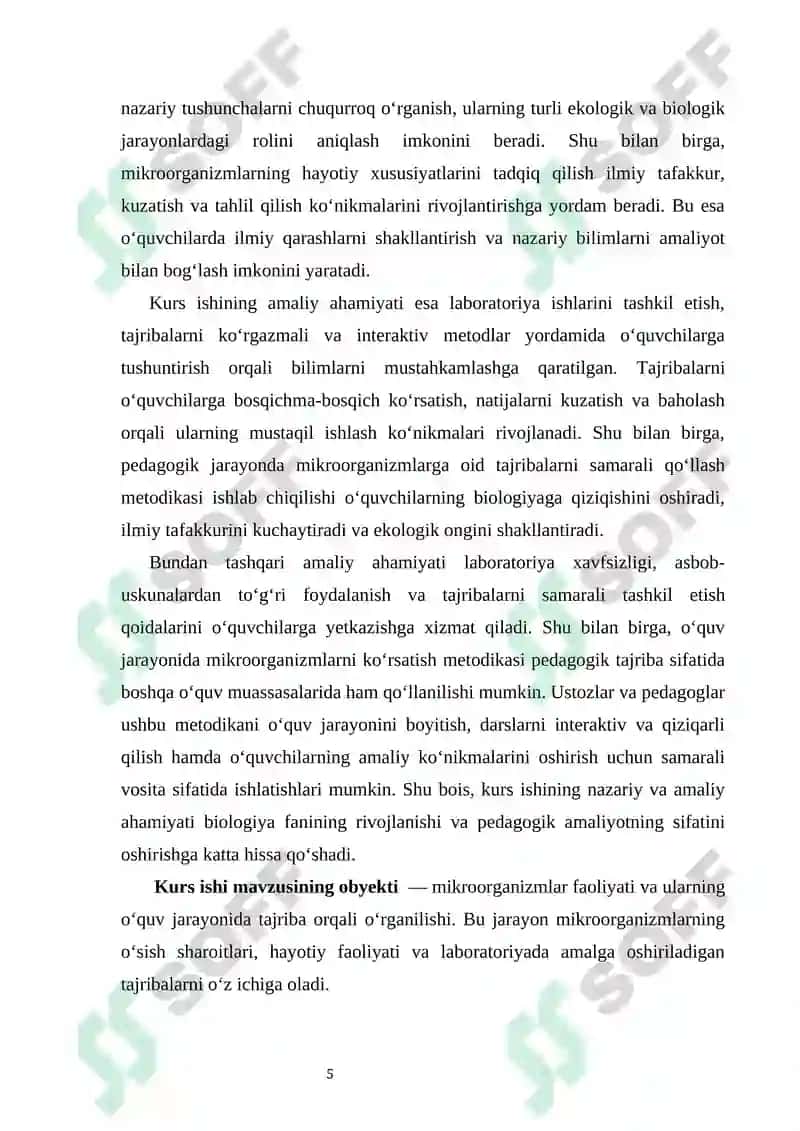 Mikroorganizmlar faoliyatiga oid tajribalarni o‘tkazish va ularni o‘quvchilarga ko‘rsatish metodikasi 4