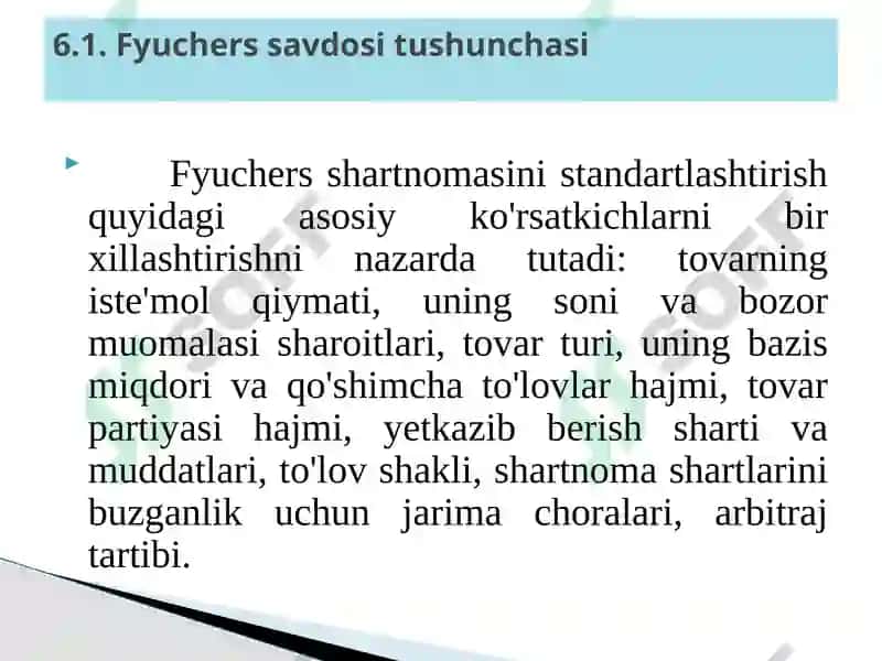 Fyuchers savdosi asoslari 4