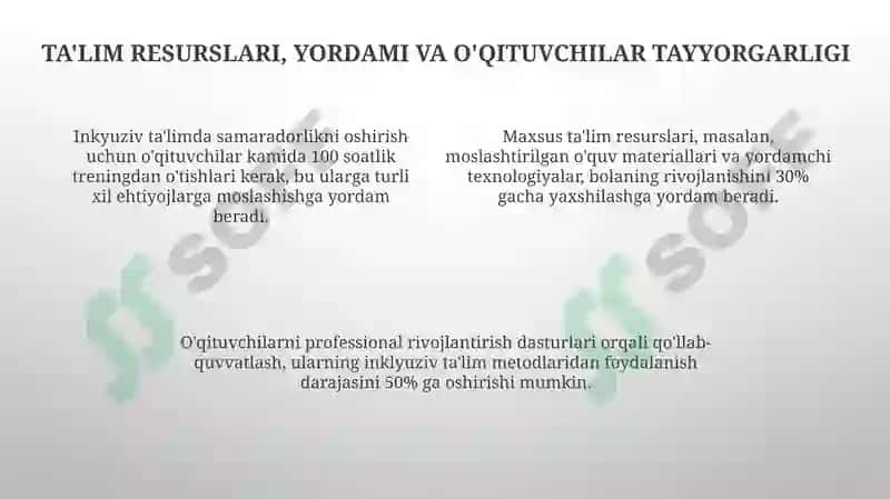 Inklyuziv ta'limdagi bolalarning rivojlantirish omillari 4