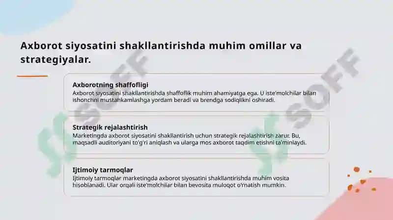 Marketingda Axborot siyosati 4
