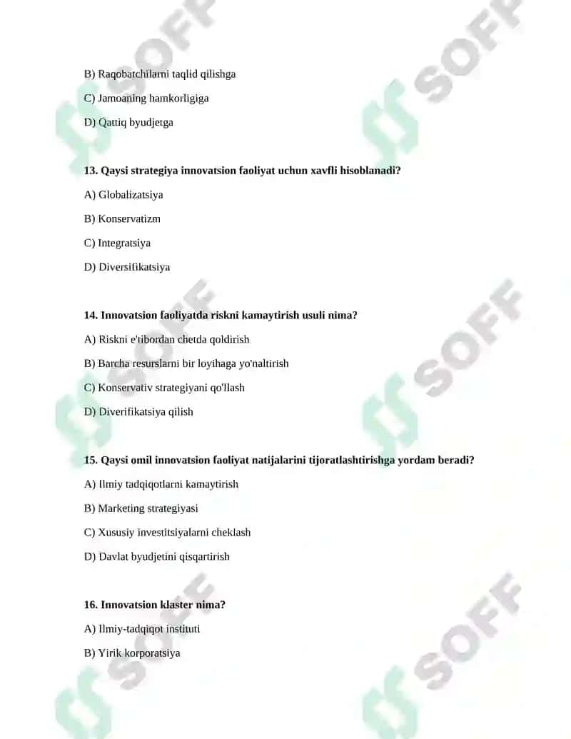 Inavatsion faoliyatni tashkil etishga ta'sir etuvchi omillar 4