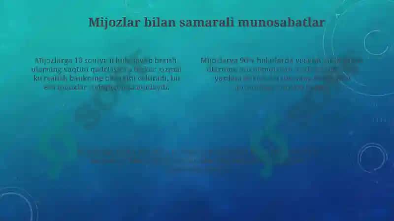 Bankhodimining etiketi va mijozlar bilan munosabati 4