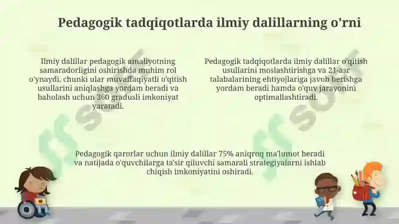 Ilmiy dalillarning pedagogik izlanishlardagi o'rni 4