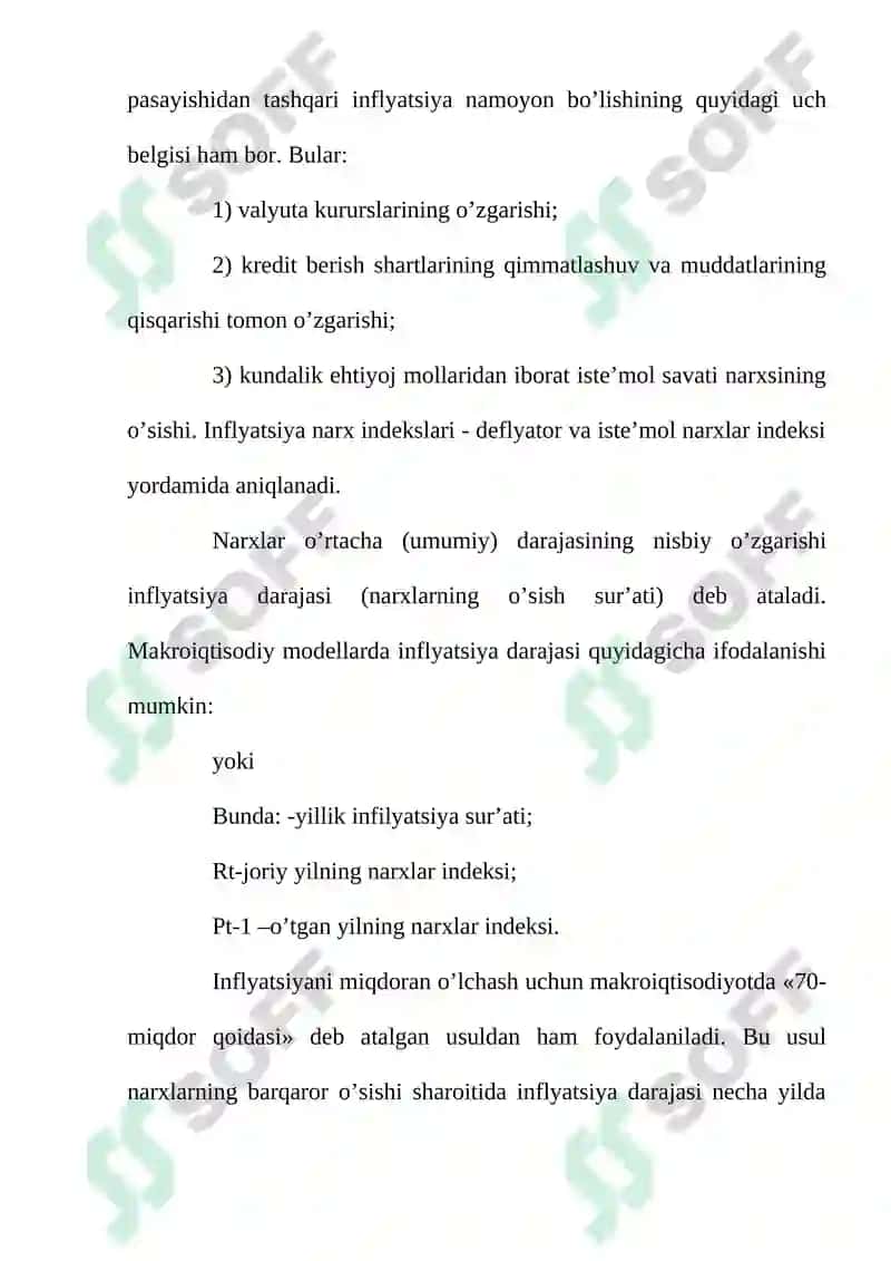 Inflyatsiya va uning namoyon bo’lish shakllari 4