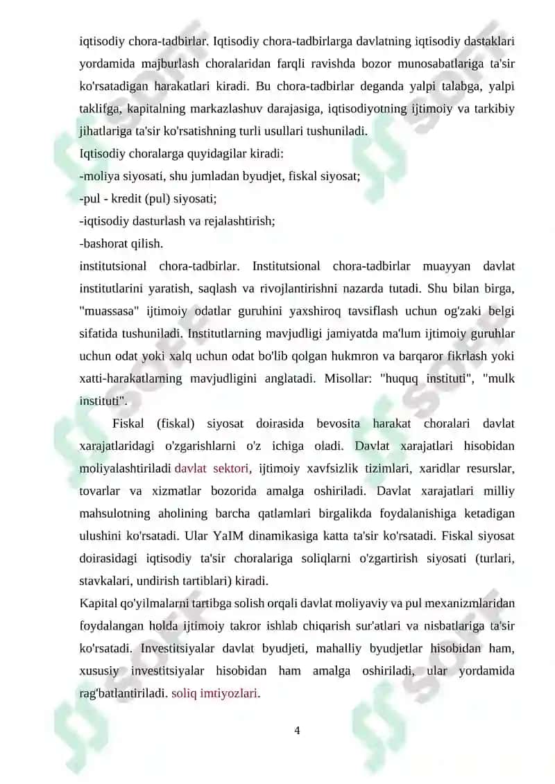 Davlatning iqtisodiy siyosatining tamoyillari va yo’nalishlari 4