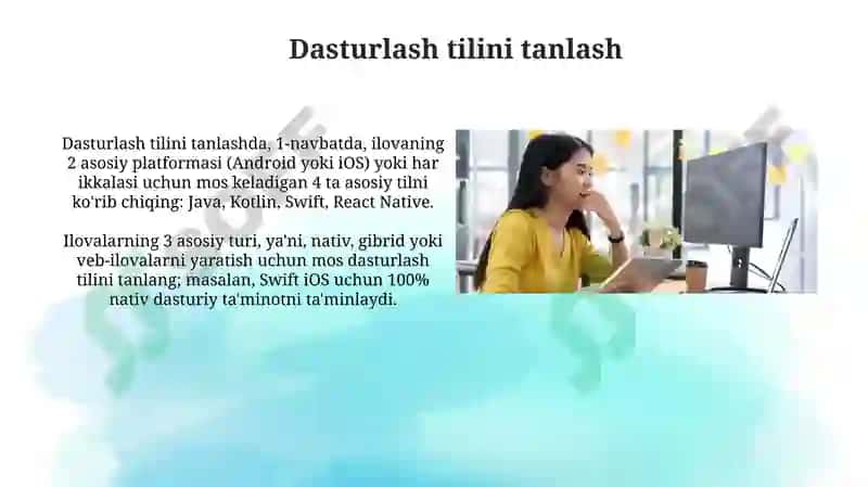 Dasturlash muhiti va vositalarini sozlash hamda birinchi mobil ilovani yaratish jarayoni bosqichlari 4