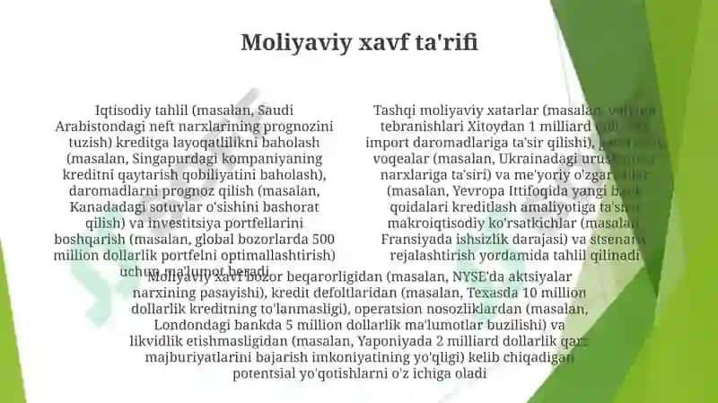 Tashqi va ichki moliyaviy risklarni boshqarishda iqtisodiy tahlil va auditning o'rni 4