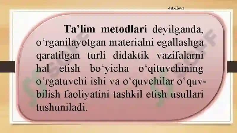 TA’LIM METODLARIVA VOSITALARI 4
