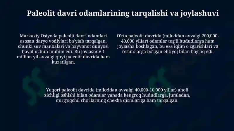 Oʻrta Osiyo paleolit davrida 4
