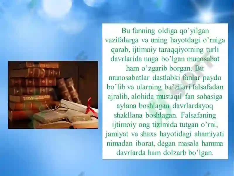 FALSAFA FANINING PREDMETI, MAZMUNI VA JAMIYATDAGI RO‘LI 4