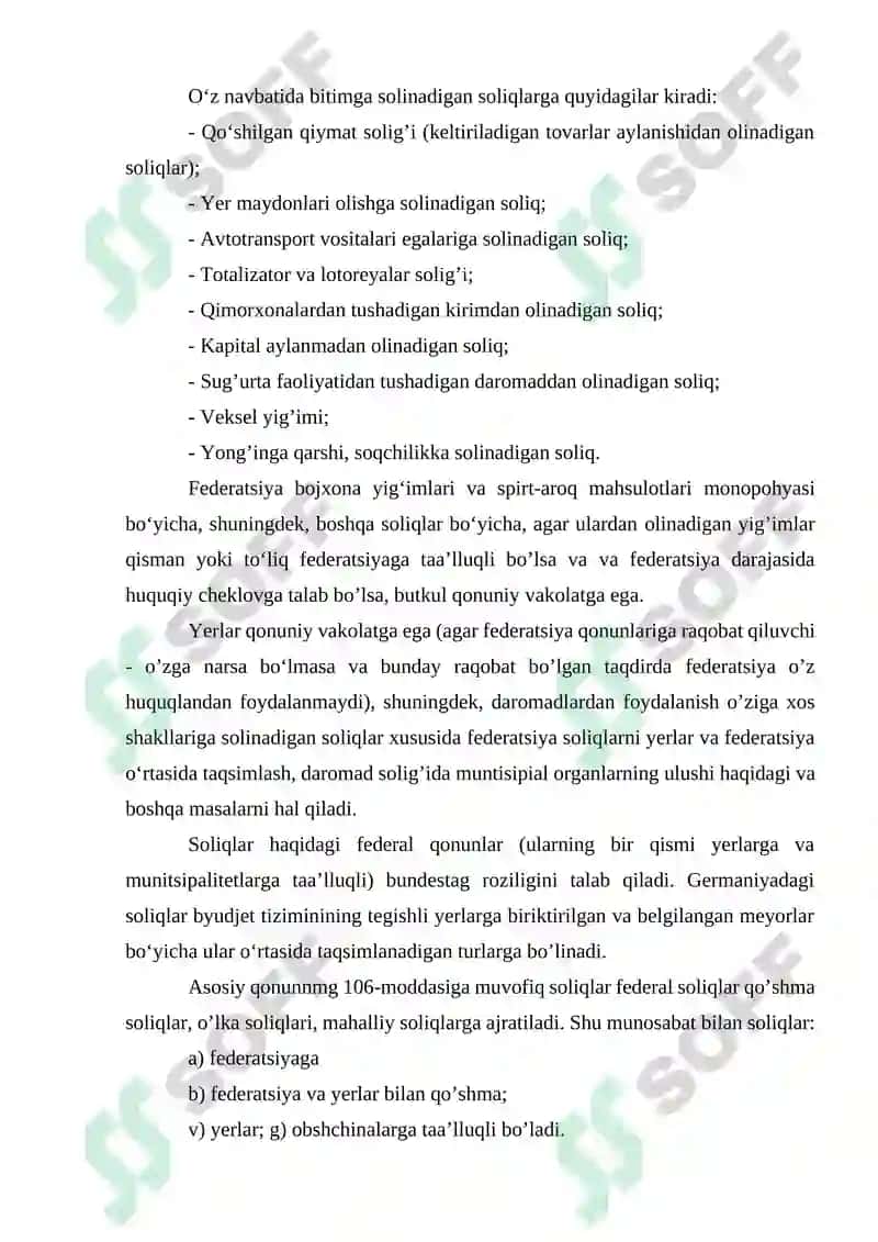GERMANIYA FEDERATIV RESPUBLIKASIDA SOLIQ NASORATINI AMALGA OSHIRISH VA UNING HUQUQIY ASOSLARI 4