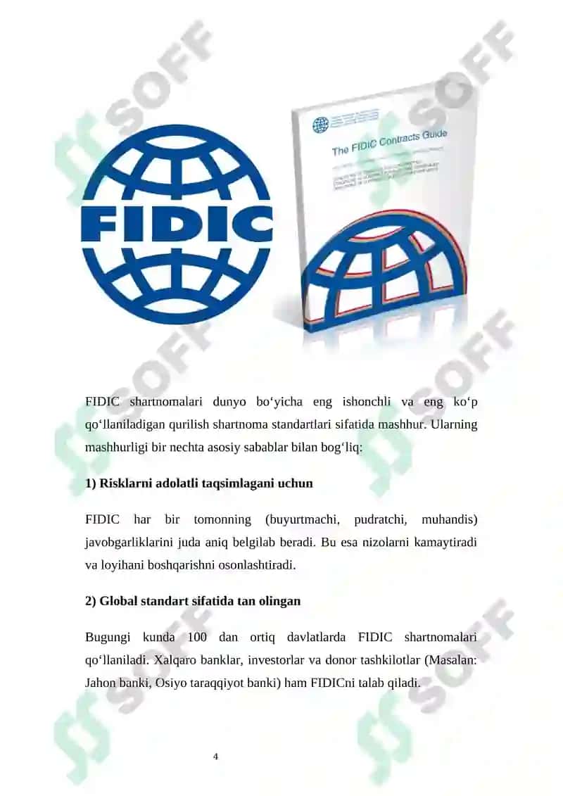FIDIC qoidalariga muvofiq mustaqil tashkilotlar 4