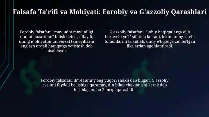 Abu Nasr Farobiy va G'azzoliyning falsafa ilmiga oid qarashlarini qiyosiy tahlil etish 4