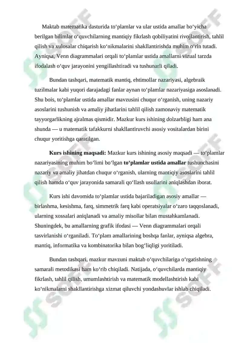 "To'plamlar ustida amallar" 4