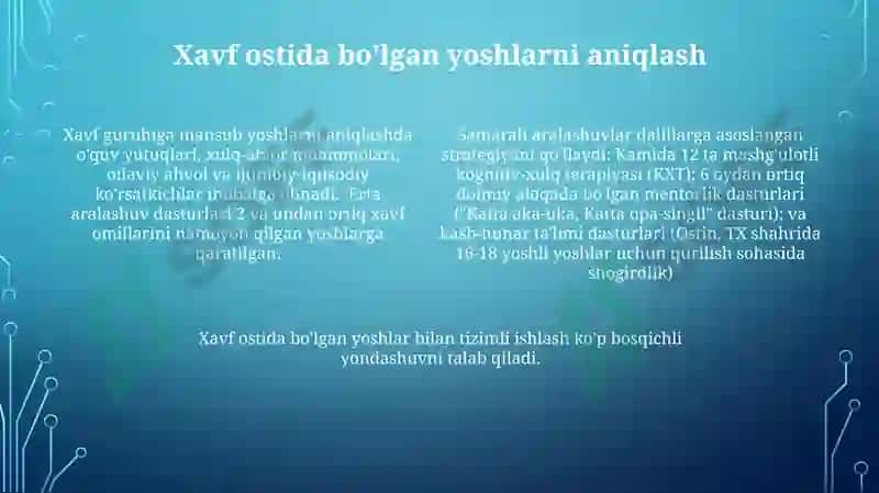 Chikagodagi xavf ostidagi yoshlar uchun natijalarni o'lchash 4