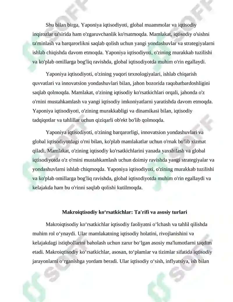 YAPONIYA DAVLATINING MAKROIQTISODIY KO‘RSATKICHLARI TASNIFI 4