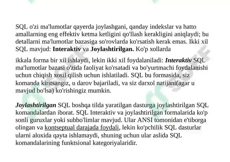 SQLSERVER VAUNDAN FOYDALANISH 4